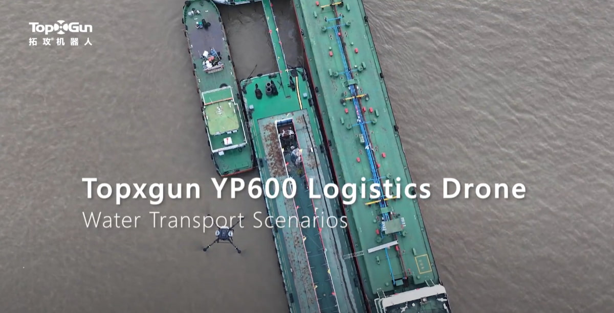 Drone de transporte Topxgun YP600 - Aplicação de entrega sobre a água
