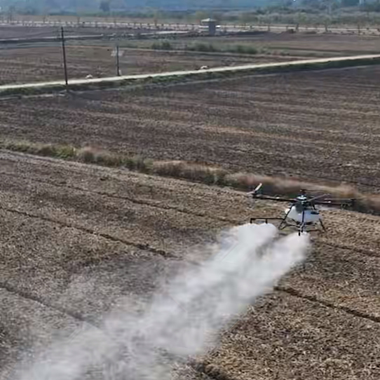 TopXGun A80 Agricultural Drone Spraying in Wheat Field
